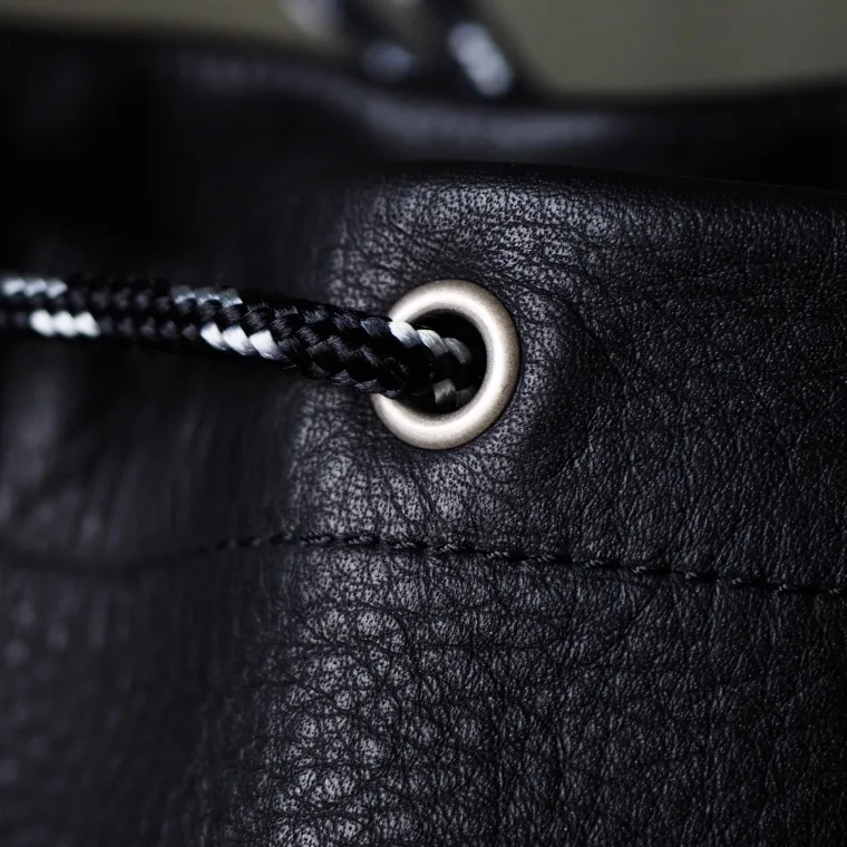 Mr.OLDMAN  Leather Drawstring Bag