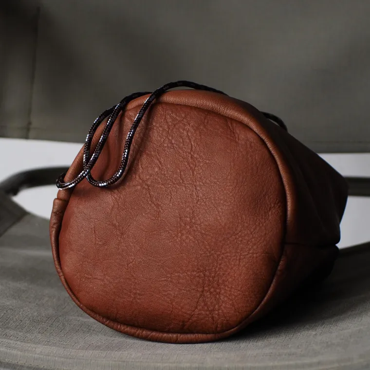 Mr.OLDMAN  Leather Drawstring Bag