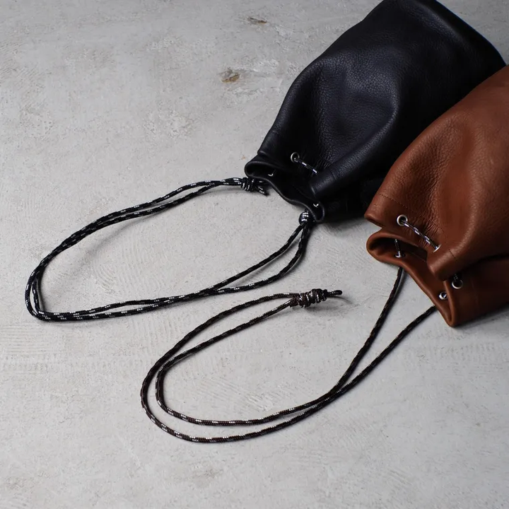 Mr.OLDMAN  Leather Drawstring Bag