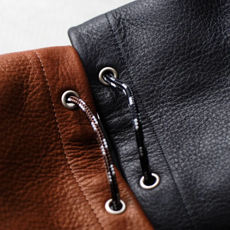 Mr.OLDMAN  Leather Drawstring Bag