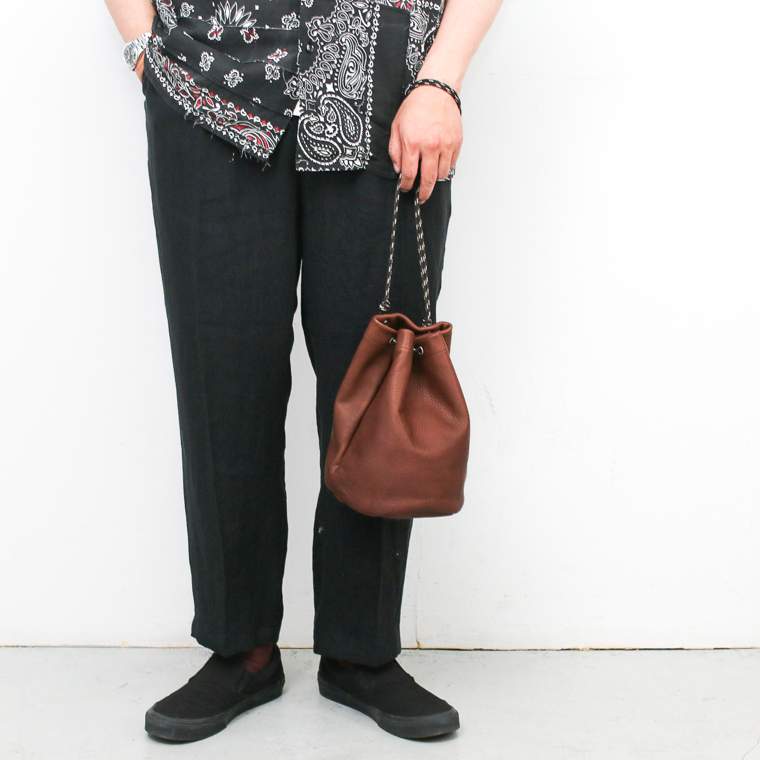 Mr.OLDMAN  Leather Drawstring Bag