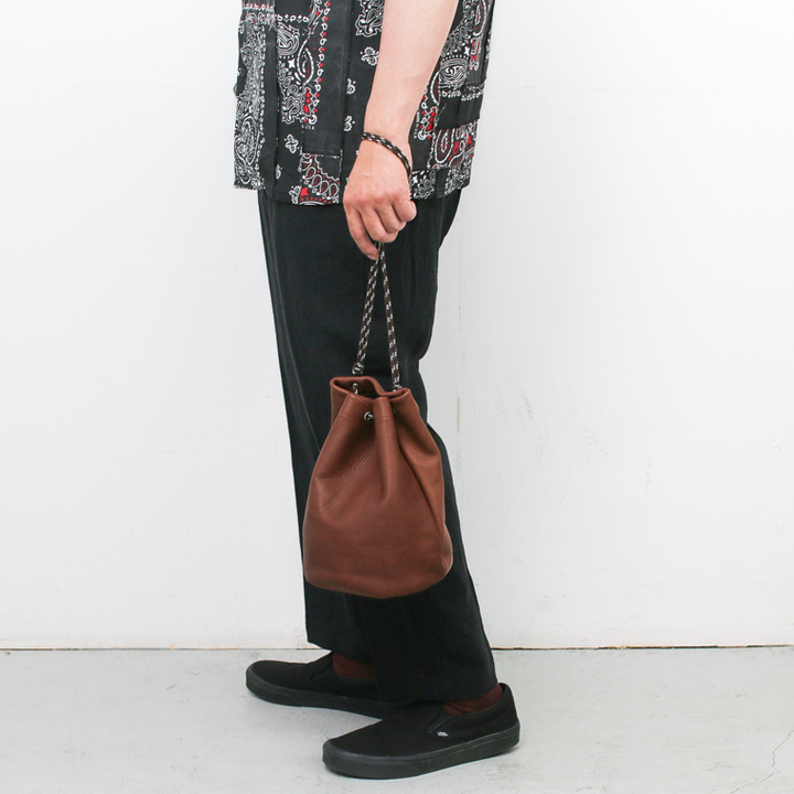 Mr.OLDMAN  Leather Drawstring Bag
