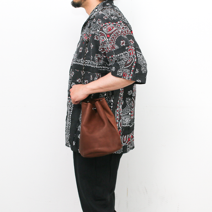Mr.OLDMAN  Leather Drawstring Bag