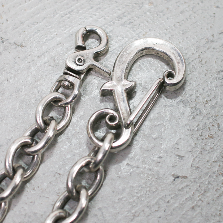 INCEPTION インセプション F HOLE CARABINER WALLET CHAIN 真鍮 シルバー加工