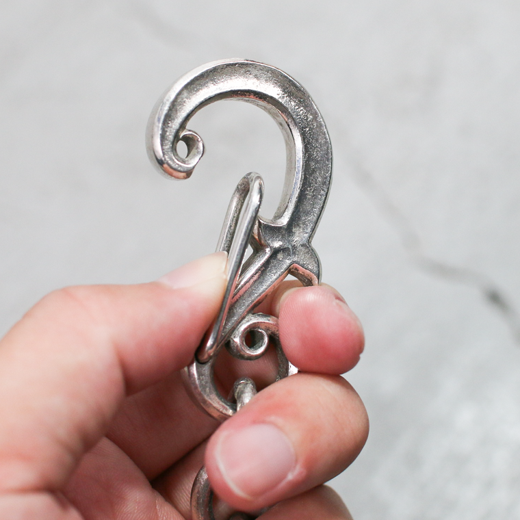 INCEPTION インセプション F HOLE CARABINER WALLET CHAIN 真鍮 シルバー加工