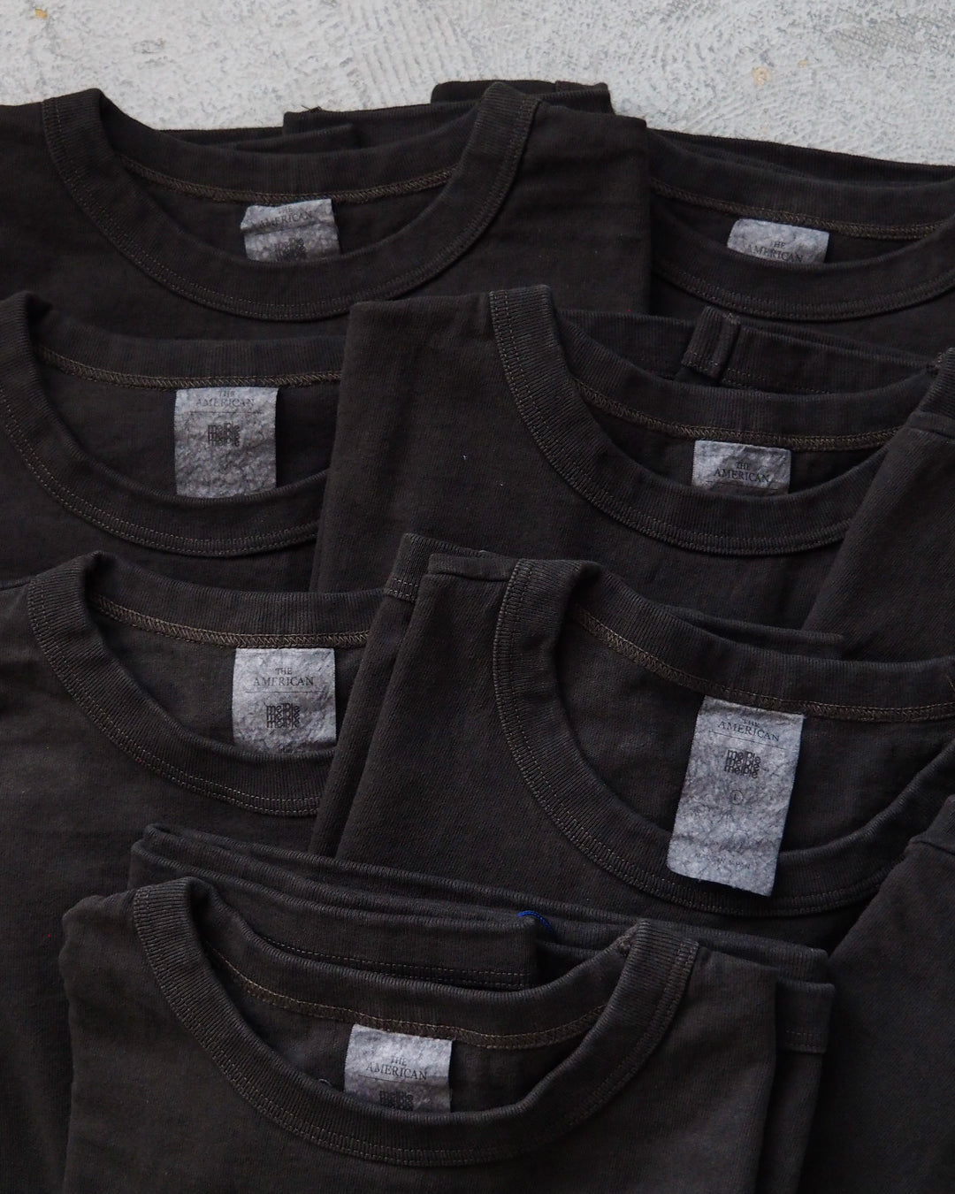 melple×Mr.OLDMAN メイプル The American Ringer Tee, Limited-edition pigment-dyed Black