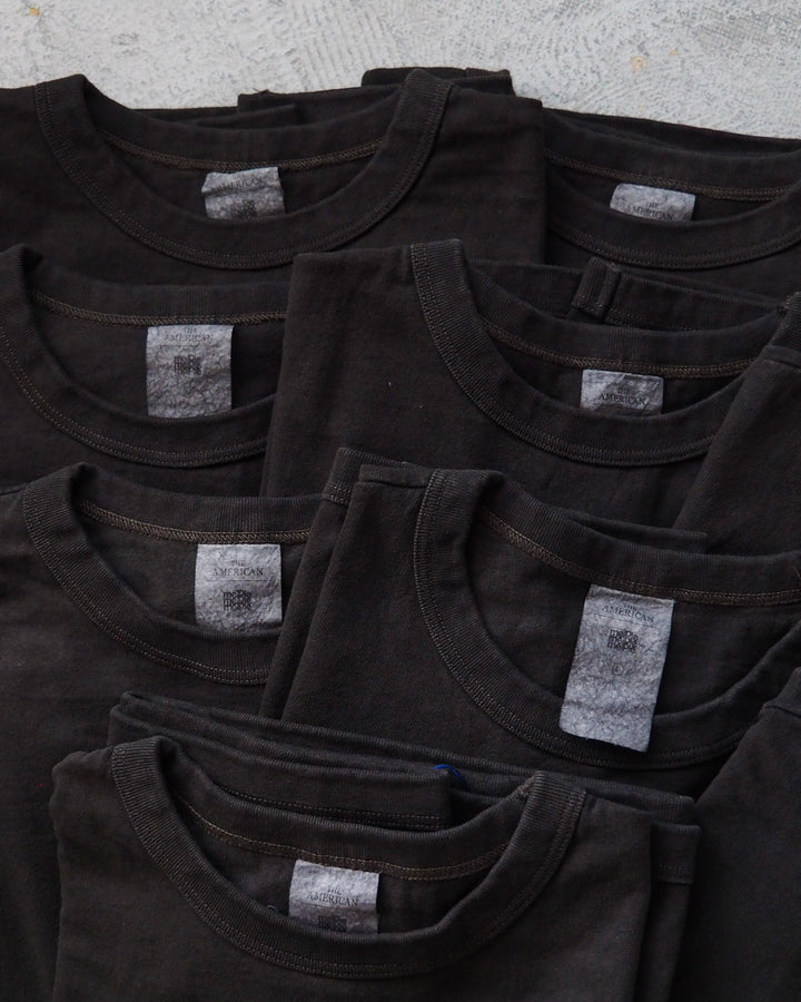 melple×Mr.OLDMAN メイプル The American Ringer Tee, Limited-edition pigment-dyed Black