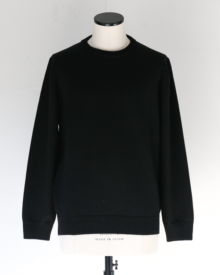 MOON CASTLE ムーンキャッスル W07 7G Heavyweight Merino Wool Crewneck Black