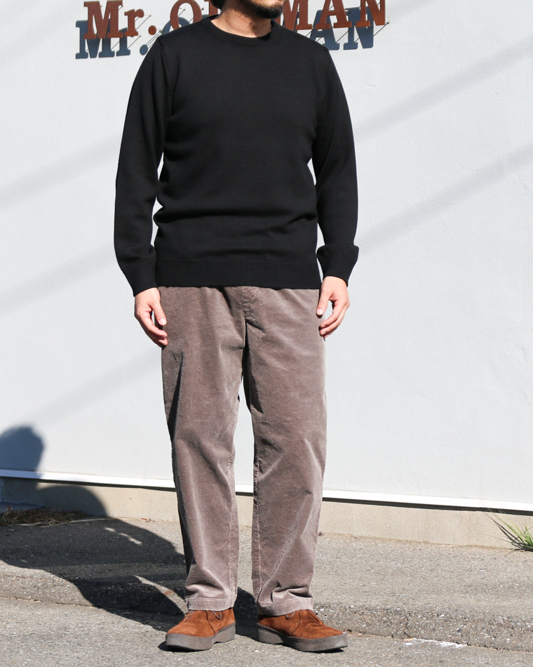 MOON CASTLE ムーンキャッスル W07 7G Heavyweight Merino Wool Crewneck Black