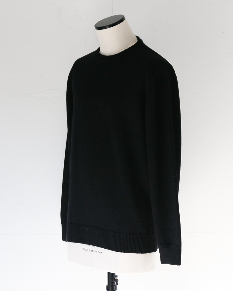 MOON CASTLE ムーンキャッスル W07 7G Heavyweight Merino Wool Crewneck Black