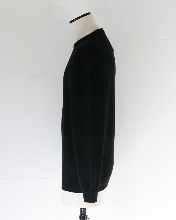 MOON CASTLE ムーンキャッスル W07 7G Heavyweight Merino Wool Crewneck Black
