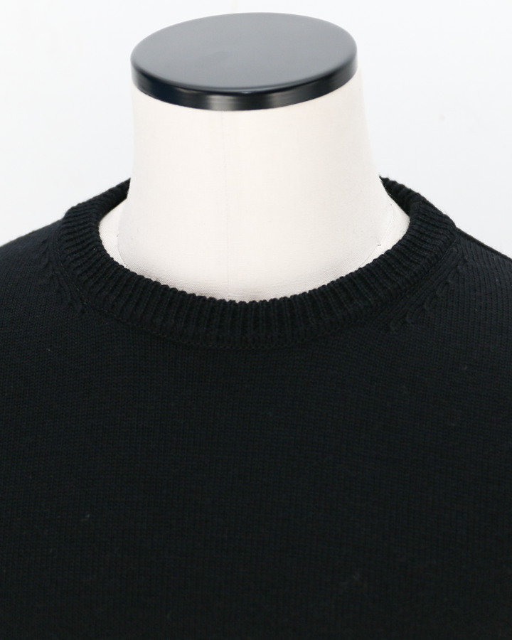 MOON CASTLE ムーンキャッスル W07 7G Heavyweight Merino Wool Crewneck Black