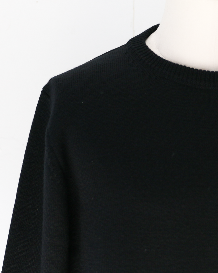 MOON CASTLE ムーンキャッスル W07 7G Heavyweight Merino Wool Crewneck Black