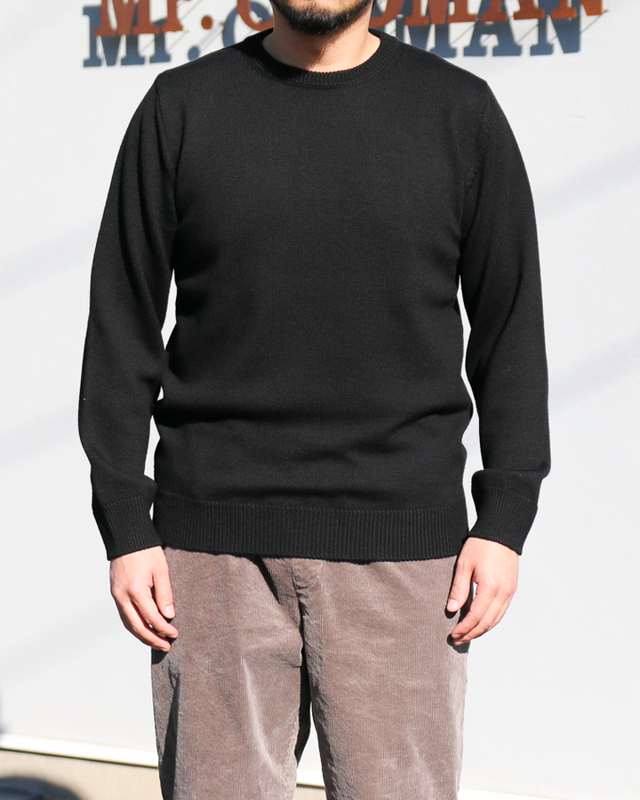 MOON CASTLE ムーンキャッスル W07 7G Heavyweight Merino Wool Crewneck Black