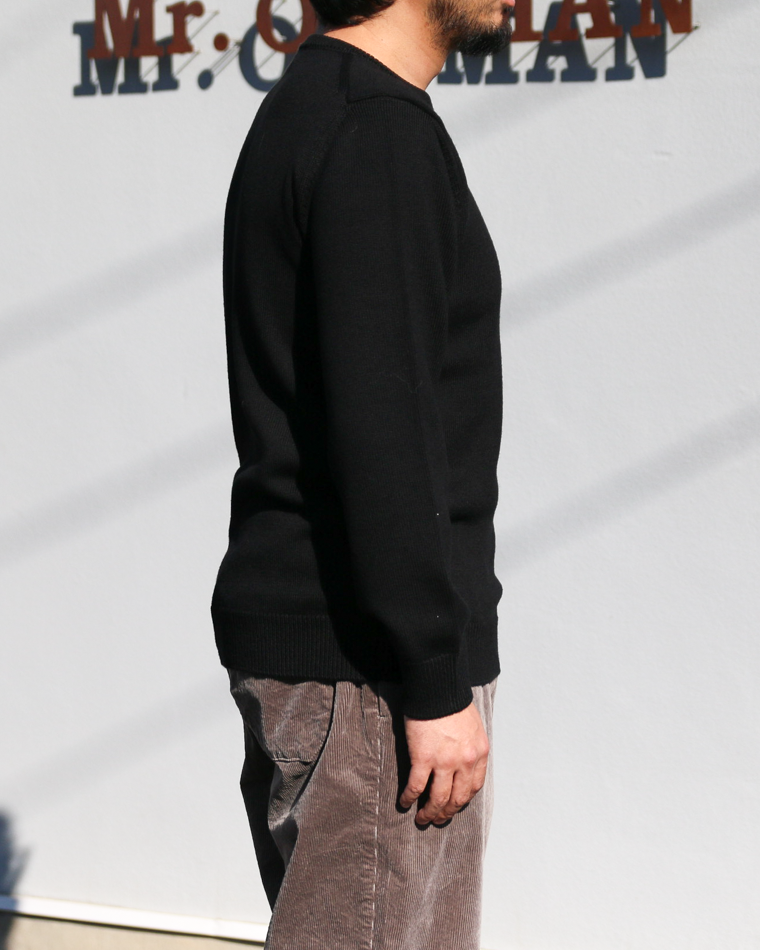 MOON CASTLE ムーンキャッスル W07 7G Heavyweight Merino Wool Crewneck Black
