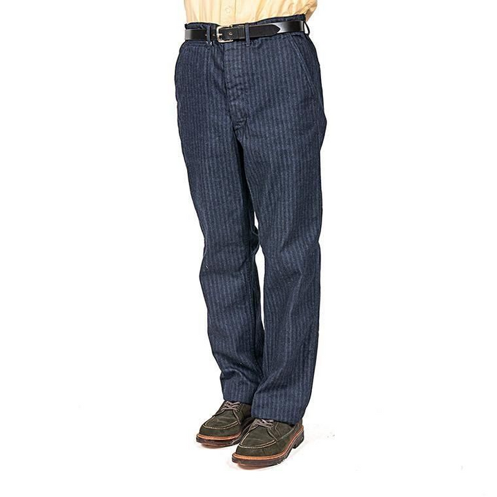 WORKERS ワーカーズ Officer Trousers Regular Type2, Indigo Herringbone