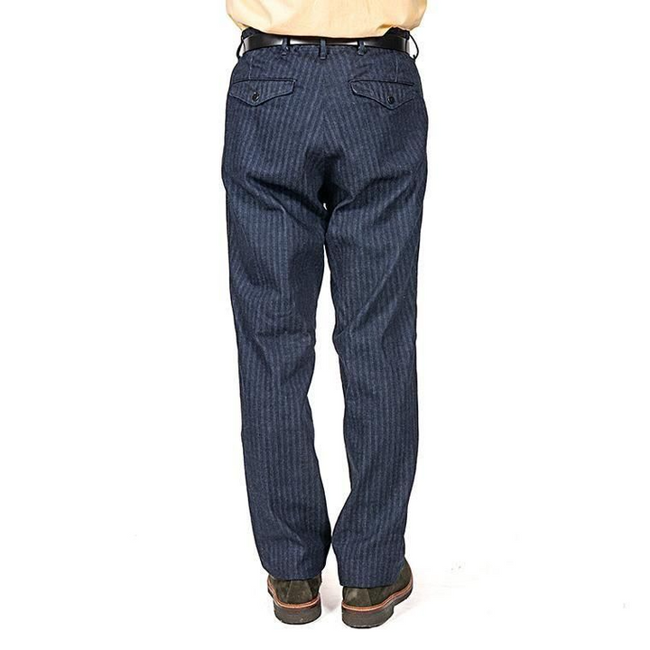 WORKERS ワーカーズ Officer Trousers Regular Type2, Indigo Herringbone
