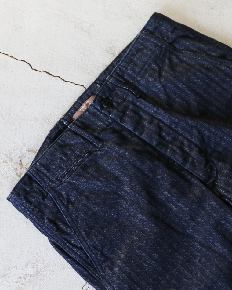 WORKERS ワーカーズ Officer Trousers Regular Type2, Indigo Herringbone