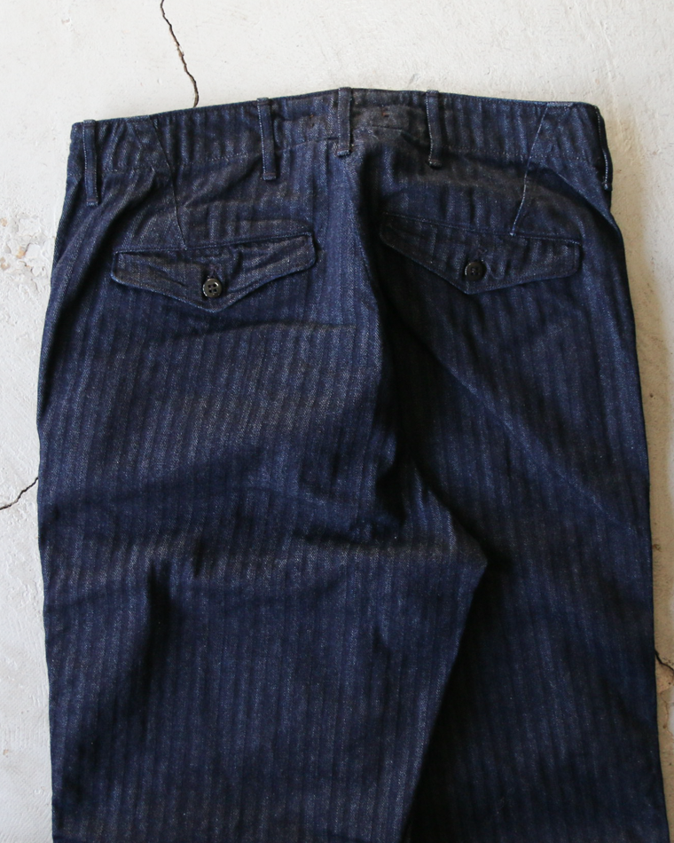 WORKERS ワーカーズ Officer Trousers Regular Type2, Indigo Herringbone
