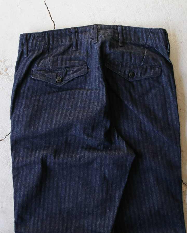 WORKERS ワーカーズ Officer Trousers Regular Type2, Indigo Herringbone