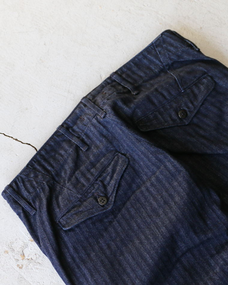 WORKERS ワーカーズ Officer Trousers Regular Type2, Indigo Herringbone