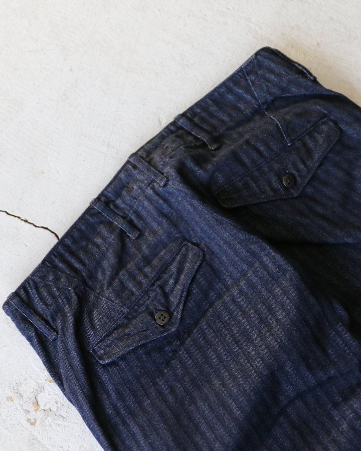 WORKERS ワーカーズ Officer Trousers Regular Type2, Indigo Herringbone