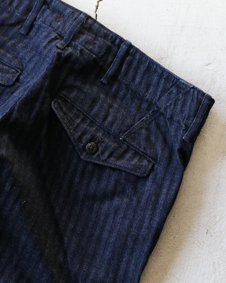 WORKERS ワーカーズ Officer Trousers Regular Type2, Indigo Herringbone