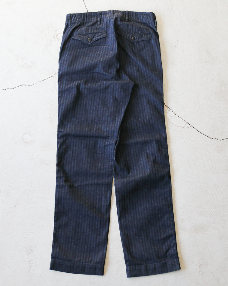 WORKERS ワーカーズ Officer Trousers Regular Type2, Indigo Herringbone
