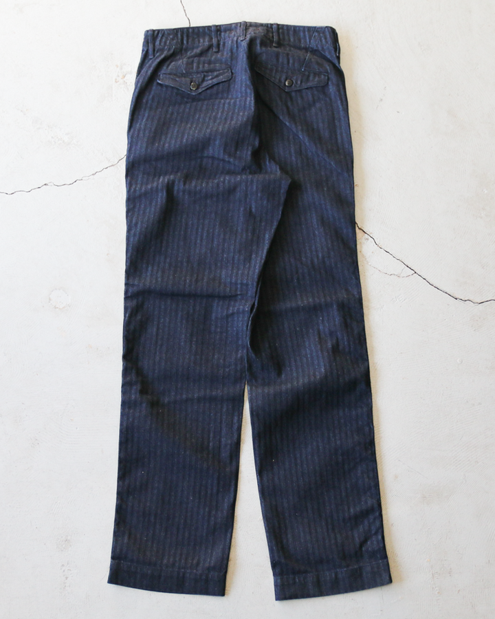 WORKERS ワーカーズ Officer Trousers Regular Type2, Indigo Herringbone