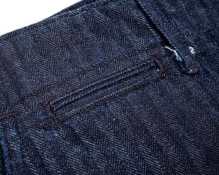WORKERS ワーカーズ Officer Trousers Regular Type2, Indigo Herringbone