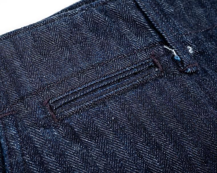 WORKERS ワーカーズ Officer Trousers Regular Type2, Indigo Herringbone