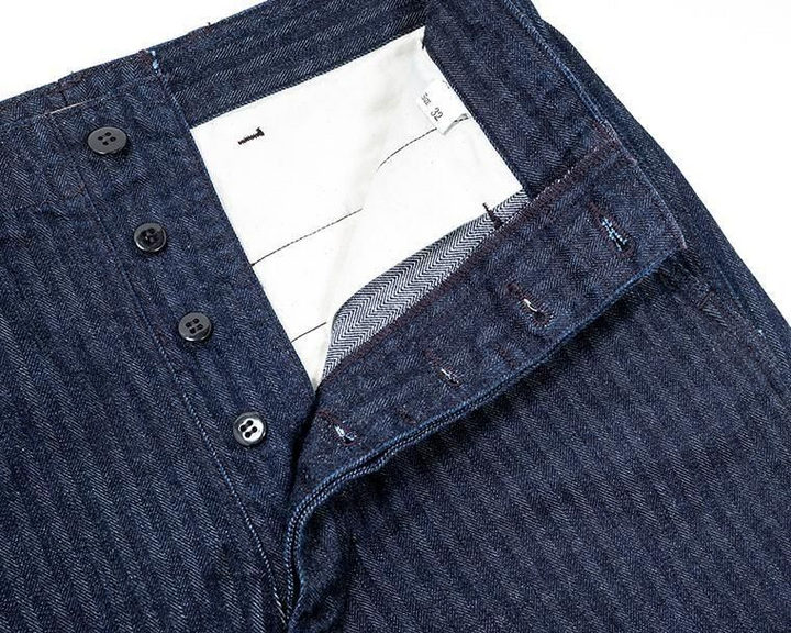 WORKERS ワーカーズ Officer Trousers Regular Type2, Indigo Herringbone