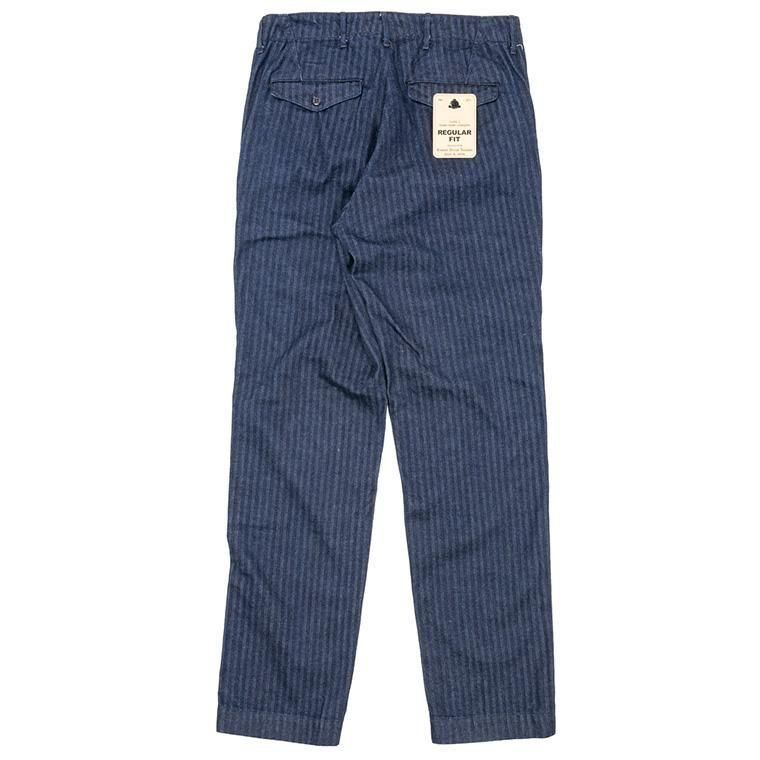 WORKERS ワーカーズ Officer Trousers Regular Type2, Indigo Herringbone