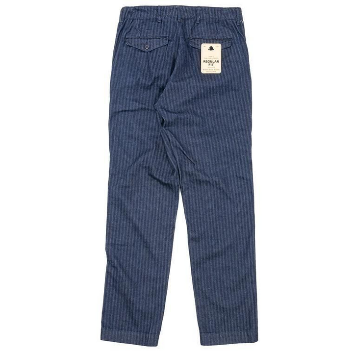WORKERS ワーカーズ Officer Trousers Regular Type2, Indigo Herringbone