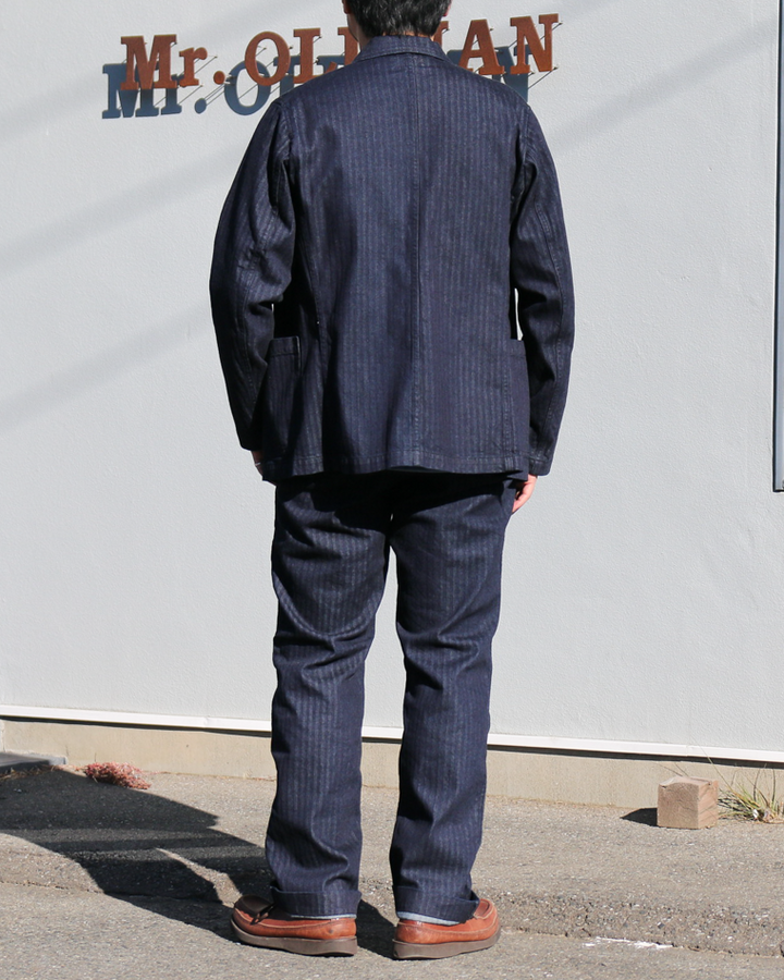 WORKERS ワーカーズ Officer Trousers Regular Type2, Indigo Herringbone
