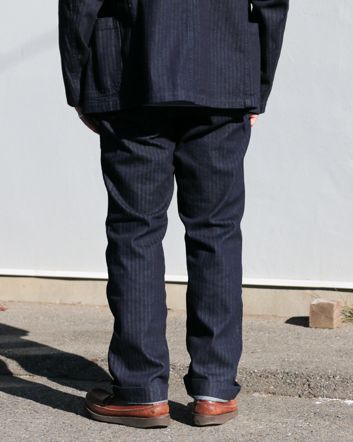 WORKERS ワーカーズ Officer Trousers Regular Type2, Indigo Herringbone