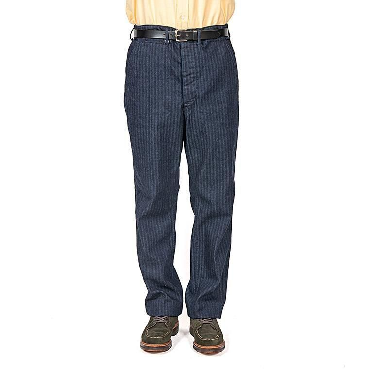 WORKERS ワーカーズ Officer Trousers Regular Type2, Indigo Herringbone