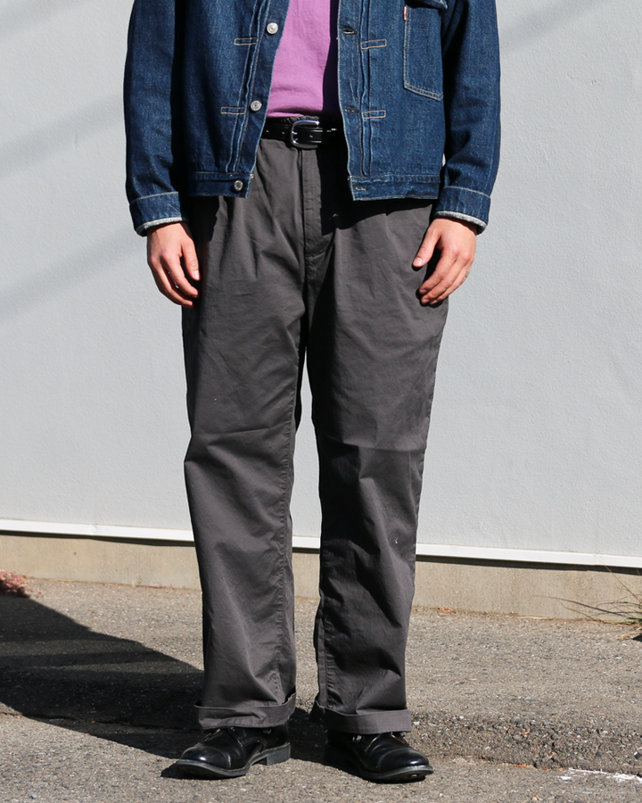 FOB factory エフオービーファクトリー F0549 Stretch Twill Easy Pants Chacoal