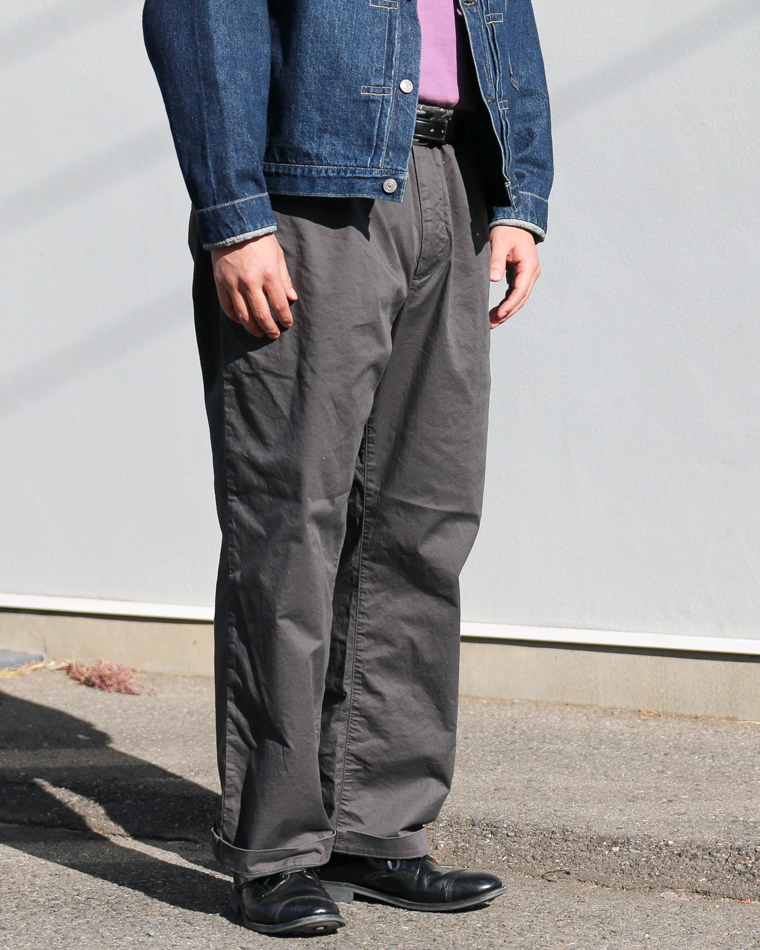 FOB factory エフオービーファクトリー F0549 Stretch Twill Easy Pants Chacoal