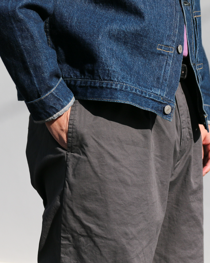 FOB factory エフオービーファクトリー F0549 Stretch Twill Easy Pants Chacoal