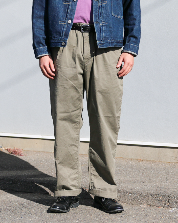 FOB factory エフオービーファクトリー F0549 Stretch Twill Easy Pants Ivy(Beige)