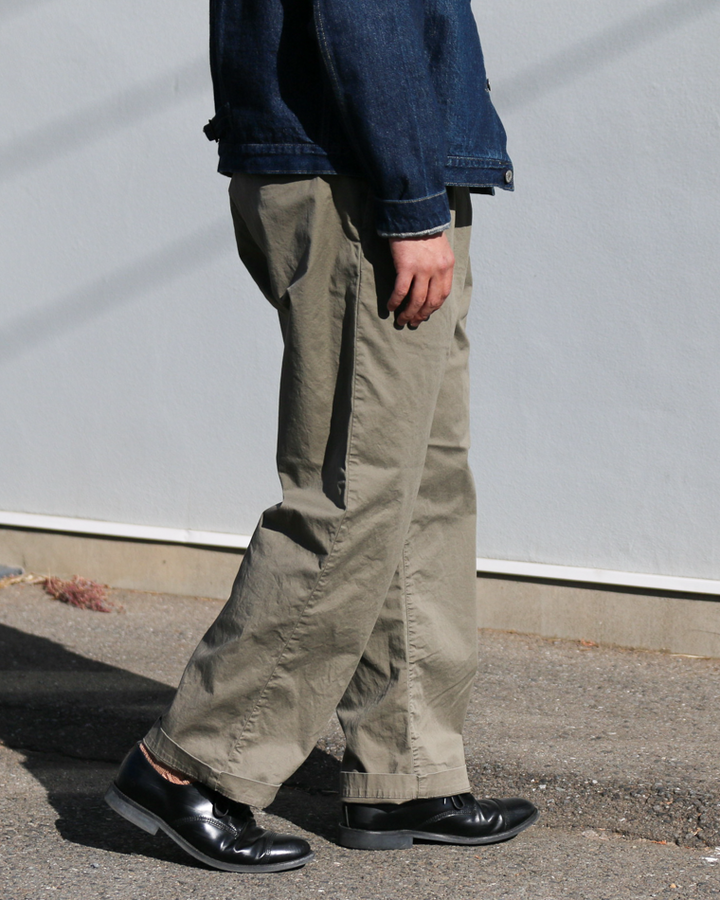FOB factory エフオービーファクトリー F0549 Stretch Twill Easy Pants Ivy(Beige)