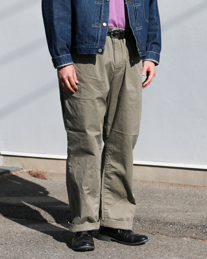 FOB factory エフオービーファクトリー F0549 Stretch Twill Easy Pants Ivy(Beige)