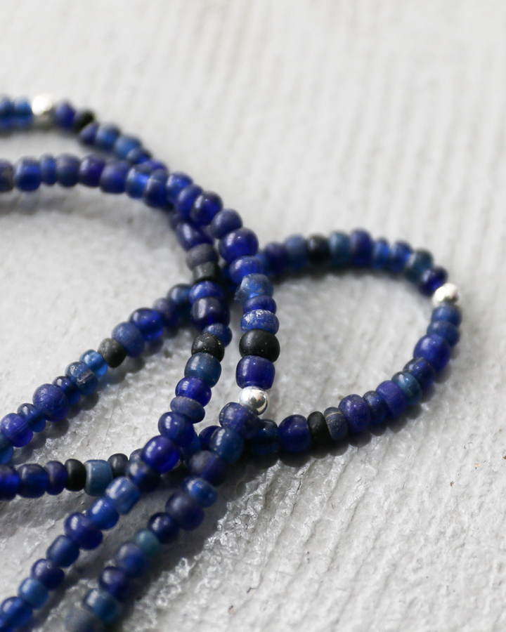MANDI マンディ Antique Beads Necklace(60cm)(Navy)