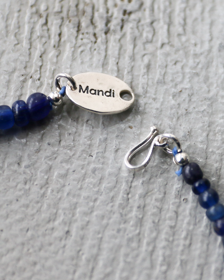 MANDI マンディ Antique Beads Necklace(60cm)(Navy)