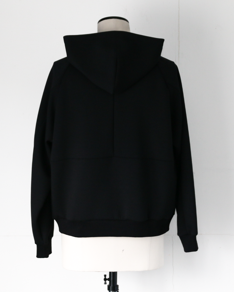 LAMOND ラモンド DOUBLE AIR KNIT ZIP UP HOODIE Black