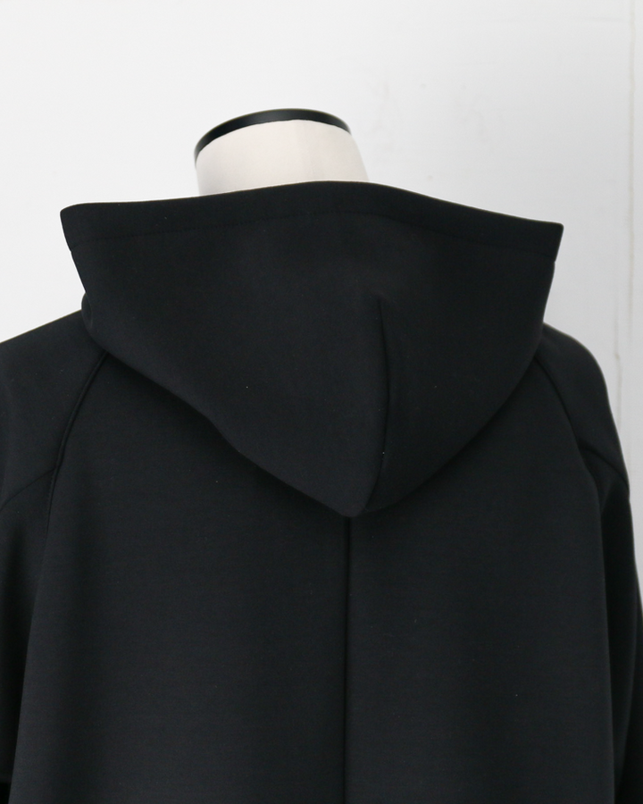LAMOND ラモンド DOUBLE AIR KNIT ZIP UP HOODIE Black