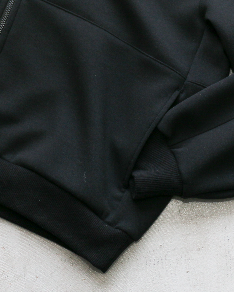 LAMOND ラモンド DOUBLE AIR KNIT ZIP UP HOODIE Black