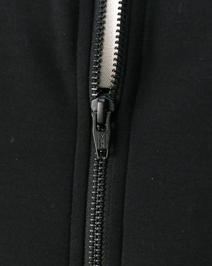 LAMOND ラモンド DOUBLE AIR KNIT ZIP UP HOODIE Black