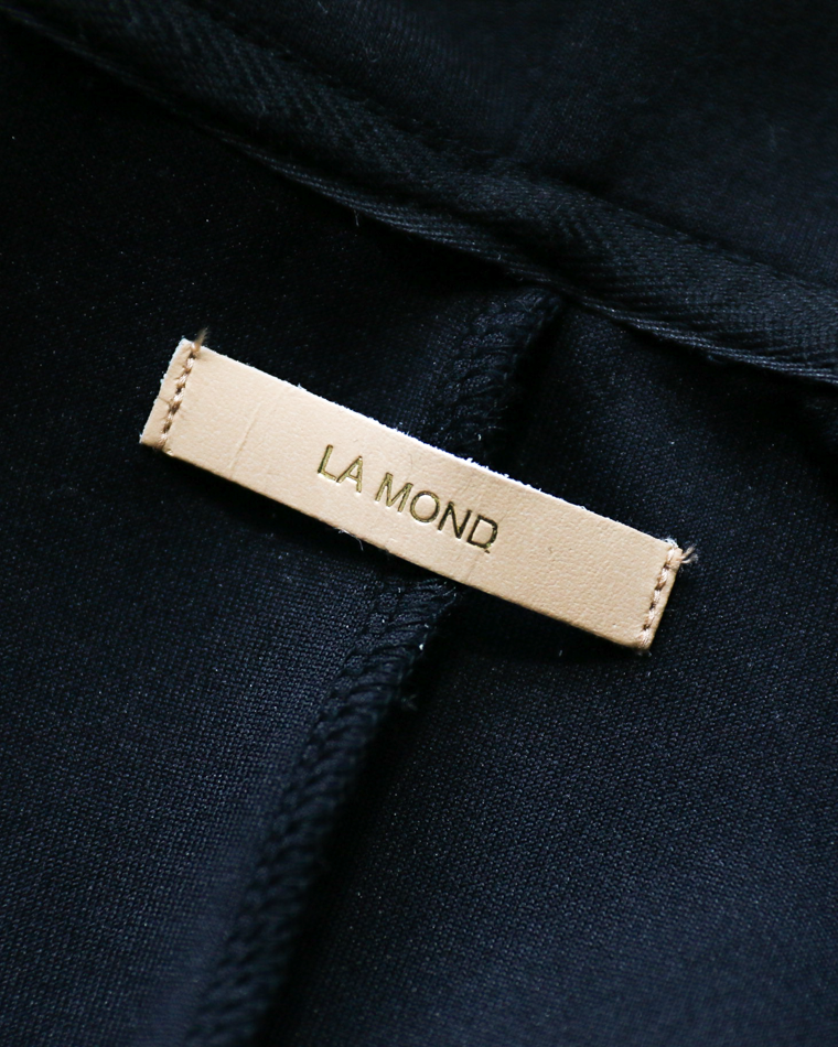 LAMOND ラモンド DOUBLE AIR KNIT ZIP UP HOODIE Black
